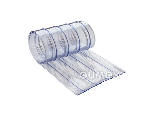 Folie CT DOUBLE RIBBED, 2mm, Breite 200mm, 75°ShA, PVC, gerippt, -20°C/+60°C, transparent, 